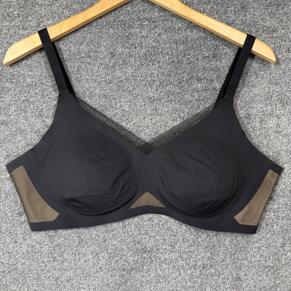 Honeylove Crossover Bra Black Wireless Mesh Support Bra Women XL